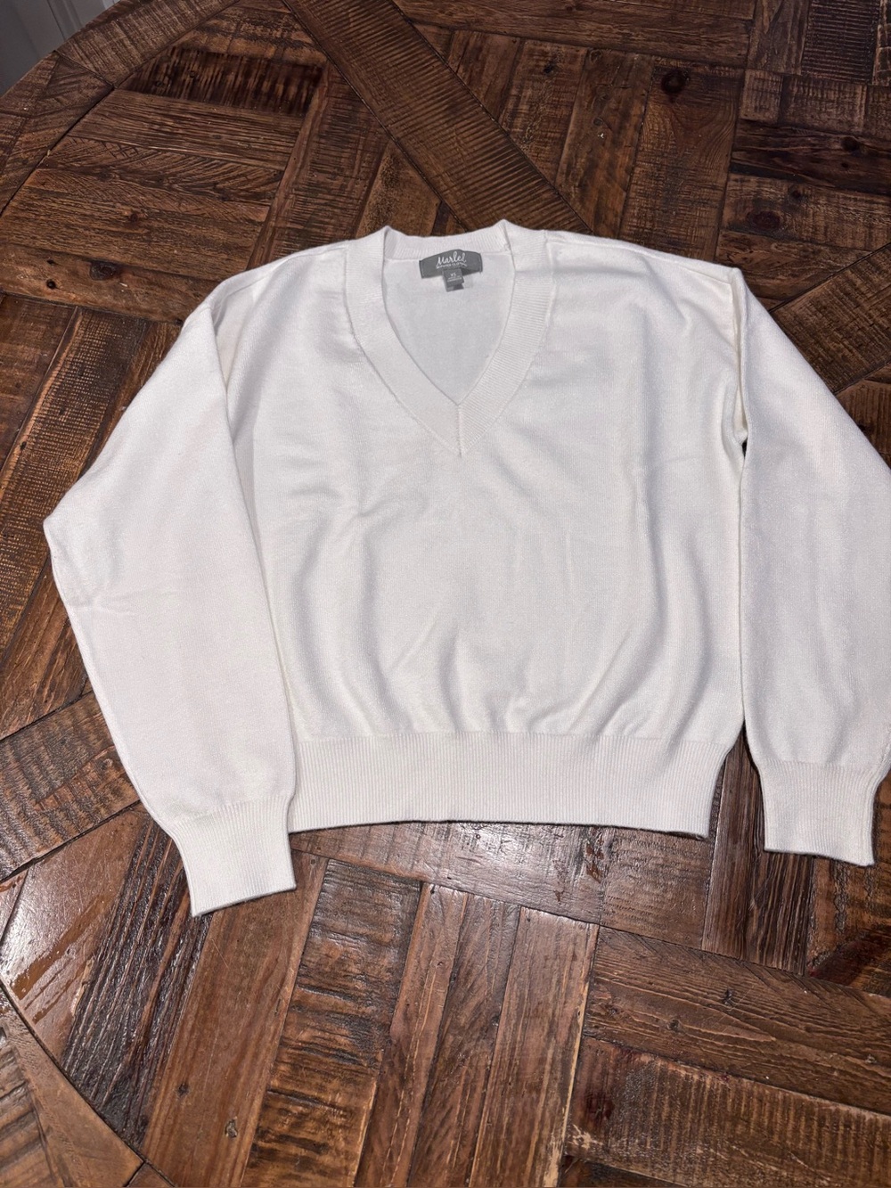 Marled by Anthropology women’s V-Neck Sweater in White XS
